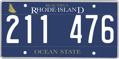 RI license plate 211476