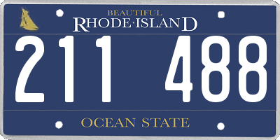 RI license plate 211488