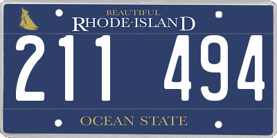 RI license plate 211494