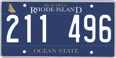 RI license plate 211496