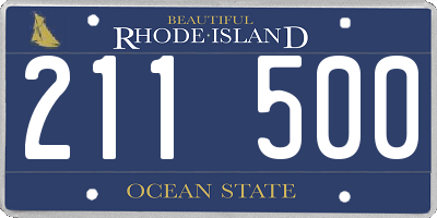 RI license plate 211500