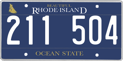RI license plate 211504