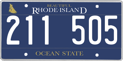 RI license plate 211505