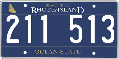 RI license plate 211513