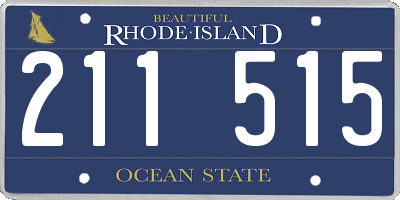 RI license plate 211515