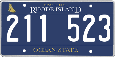 RI license plate 211523