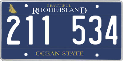 RI license plate 211534