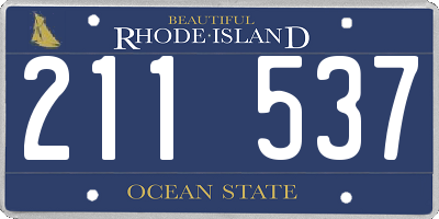 RI license plate 211537