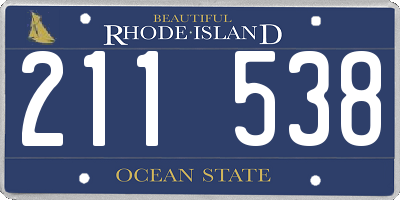 RI license plate 211538