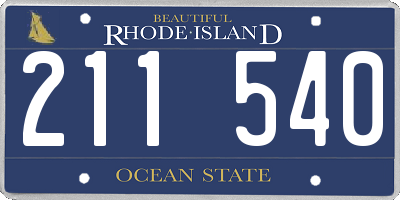 RI license plate 211540