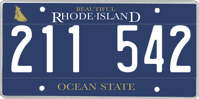 RI license plate 211542