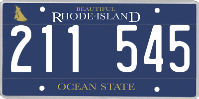 RI license plate 211545