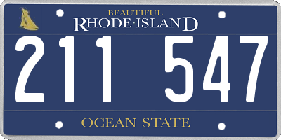 RI license plate 211547