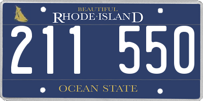 RI license plate 211550