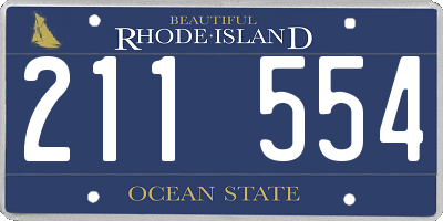 RI license plate 211554