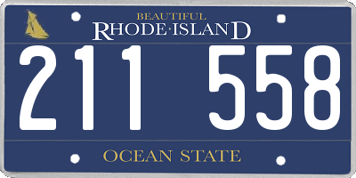 RI license plate 211558