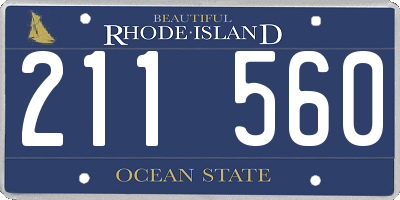 RI license plate 211560