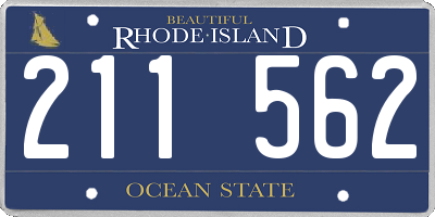 RI license plate 211562