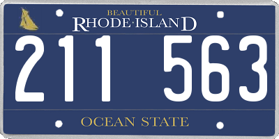 RI license plate 211563