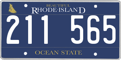 RI license plate 211565