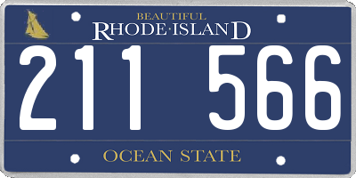 RI license plate 211566