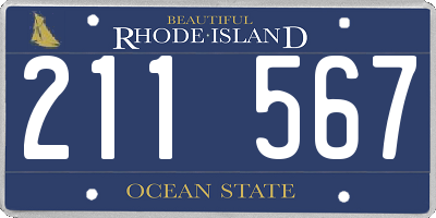 RI license plate 211567
