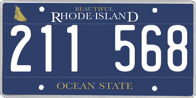 RI license plate 211568
