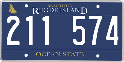 RI license plate 211574