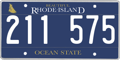 RI license plate 211575