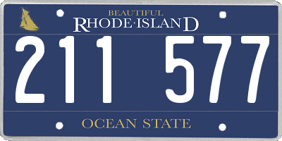 RI license plate 211577