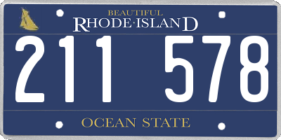 RI license plate 211578