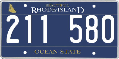 RI license plate 211580