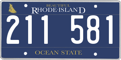 RI license plate 211581
