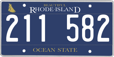RI license plate 211582