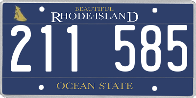 RI license plate 211585