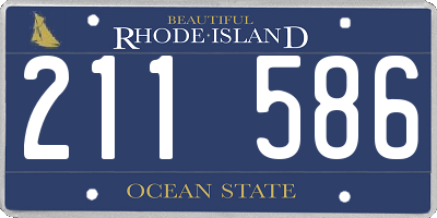 RI license plate 211586