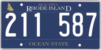 RI license plate 211587