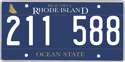RI license plate 211588