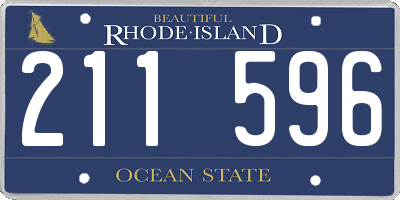 RI license plate 211596