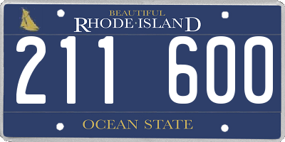 RI license plate 211600