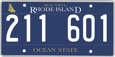 RI license plate 211601