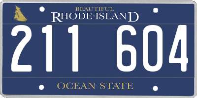 RI license plate 211604