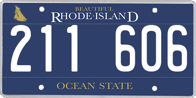RI license plate 211606