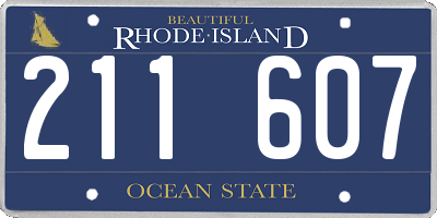 RI license plate 211607