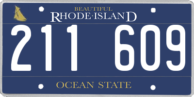 RI license plate 211609