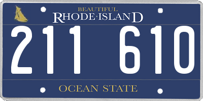 RI license plate 211610