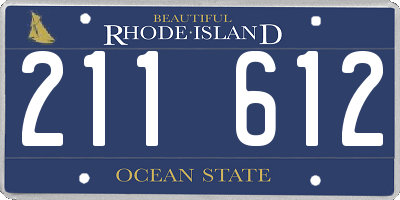 RI license plate 211612