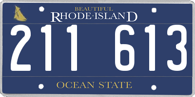 RI license plate 211613