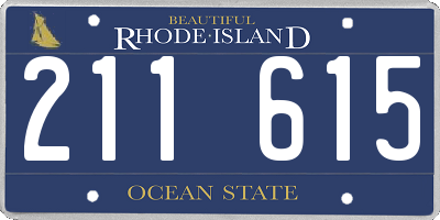RI license plate 211615