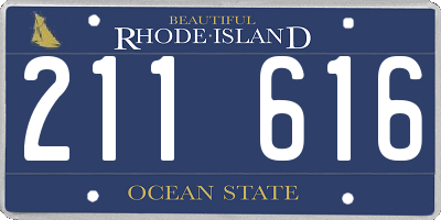 RI license plate 211616